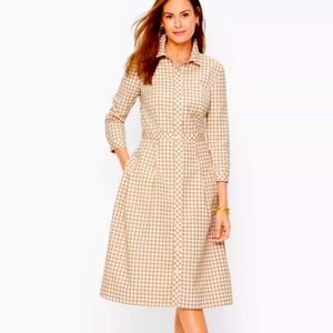 Talbots charming gingham shirt dress size 8